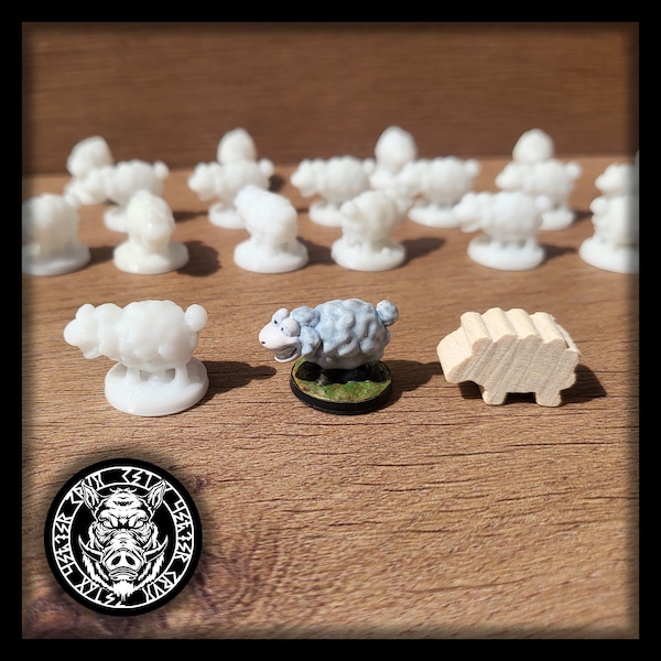 Sheep meeple | Agricola Upgrade | Caverna Upgrade | Fantasy Miniature | Boardgame