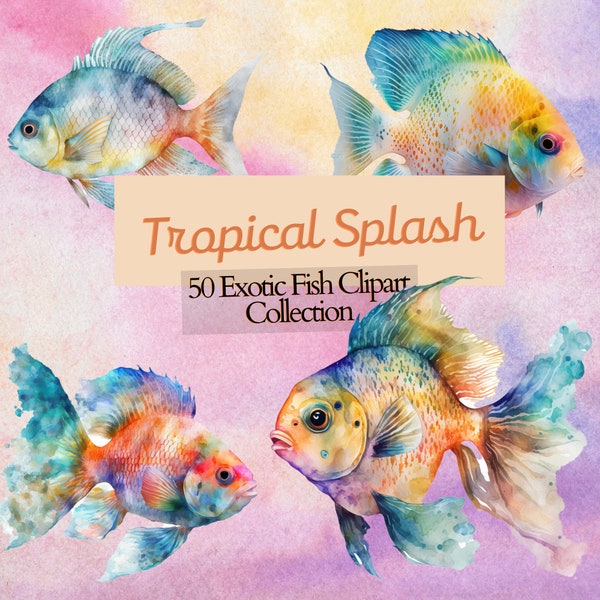 Tropical Splash: 50 Vibrant Fish Clipart Designs for Crafting & Design!