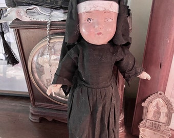 Creepy Vintage Nun Doll