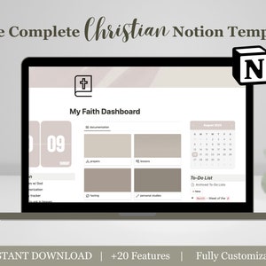 The Complete Christian Notion Template | Tracker | Prayer Journal | Church Notes | Ultimate Christian Productivity Tool