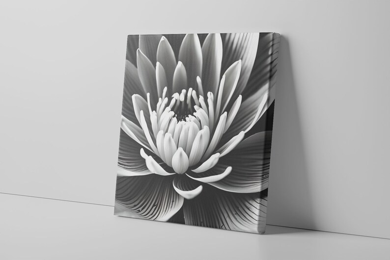 Flower Art Black and White Flower Art Close up Art of Flower Monochrome
