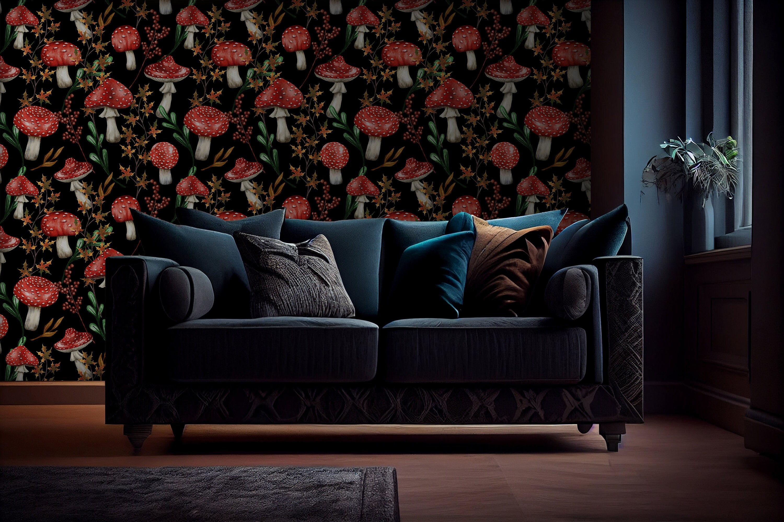 Mushroom Wallpaper Forest Wallpaper Vintage Mushroom - Etsy
