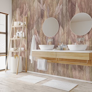 Botanical Wallpaper Peel and Stick, Removable Vintage Wallpaper, Living Room Decor, Wall mural, Tropical Leaves
