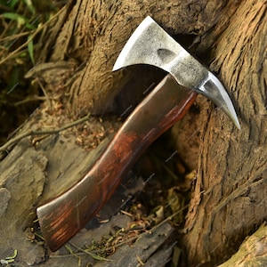 Handsmidd Tomahawk-yxa, Viking Ragnar-yxa, Yxa med askhandtag och läderöverdrag, Campingyxa, Replika av yxa, Bäst som julklapp