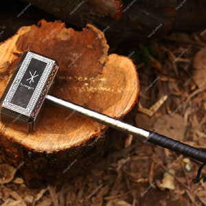 Personalized METAL THOR HAMMER, 13 Inches Decorative Leather Wrapped Power of Thor Hammer, Perfect Gift for Avengers & Thor Lovers