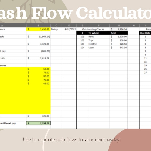 Cash Flow Calculator Etsy