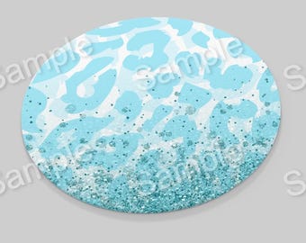 Glitter Animal Print Drink Coasters - Neoprene Round Coaster Set