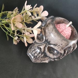 Vela de esqueleto espeluznante, decoración inquietantemente hermosa, vela de esqueleto, vela divertida, vela gótica, vela con forma de cerebro, vela con aroma a vainilla