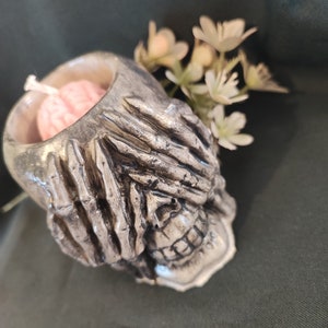 Vela de esqueleto gótico / Inquietantemente hermoso aroma a vainilla / Decoración de velas cerebrales espeluznantes