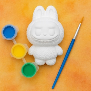 DIY Paint Your Own labubu Figurine Kit – Unpainted labubu Statue Craft for Kids, Easter Painting Set, Ceramic Animal Art Project, labubu