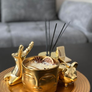 Luxury candle, Golden elegance, Home decor,  Perfect gift, Big face candle, Elegance gift idea, Elegance candle, Luxury home decor