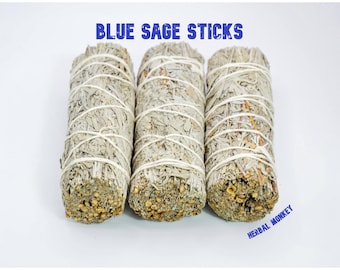 Blue Sage Smudge Sticks | Hand Tied Blue Sage Bundles | Natural Smudge Stick | Loving Energy Infused within a Crystal Grid