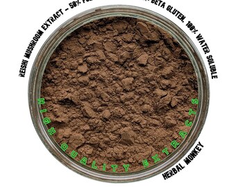 Reishi Mushroom 20X Extract | 50% Polysaccharide | 30 Beta-Glucan | 100 Water Soluble Extract