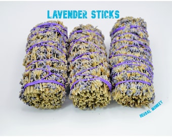 Lavender Smudge Sticks | Hand Tied Dried Lavender Bundles | Natural Smudge Stick | Loving Energy Infused within a Crystal Grid