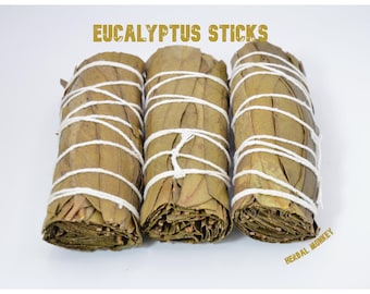 Eucalyptus Smudge Sticks | Hand Tied Eucalyptus Bundles | Natural Smudge Stick | Loving Energy Infused within a Crystal Grid