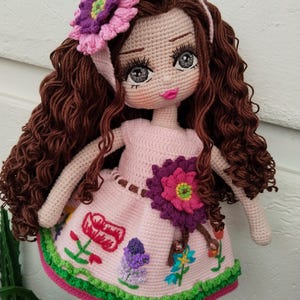 44-45 cm doll with removable clothes Crochet girl