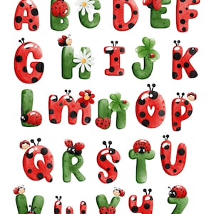 Ladybug Alphabet Poster size A3 Printable
