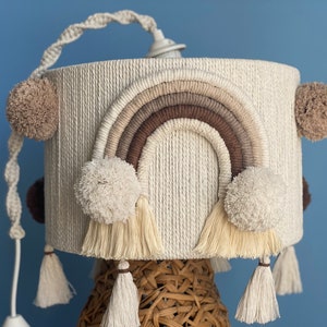 Lamp for baby & children's room, earth tones, macrame, lampshade with power cable, children's room, baby, beige brown, boho,