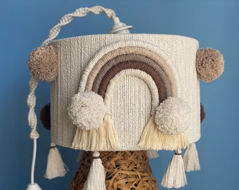 Lamp for baby & children's room, earth tones, macrame, lampshade with power cable, children's room, baby, beige brown, boho,