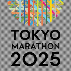 May include: A colorful graphic design with a circle of overlapping lines in various colors, including red, yellow, blue, green, and orange. The text "TOKYO MARATHON 2025" is below the circle.