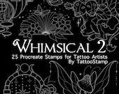 Whimsical Procreate Brush Stamps || Fantasy Style Digital Clipart Instant Download