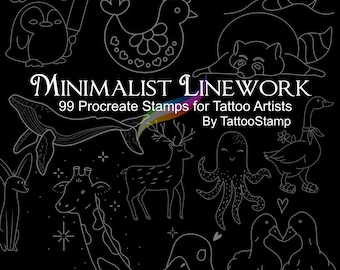 Minimalist Patchwork Tattoo Procreate Stamp Brush Set || Cute Clipart ...