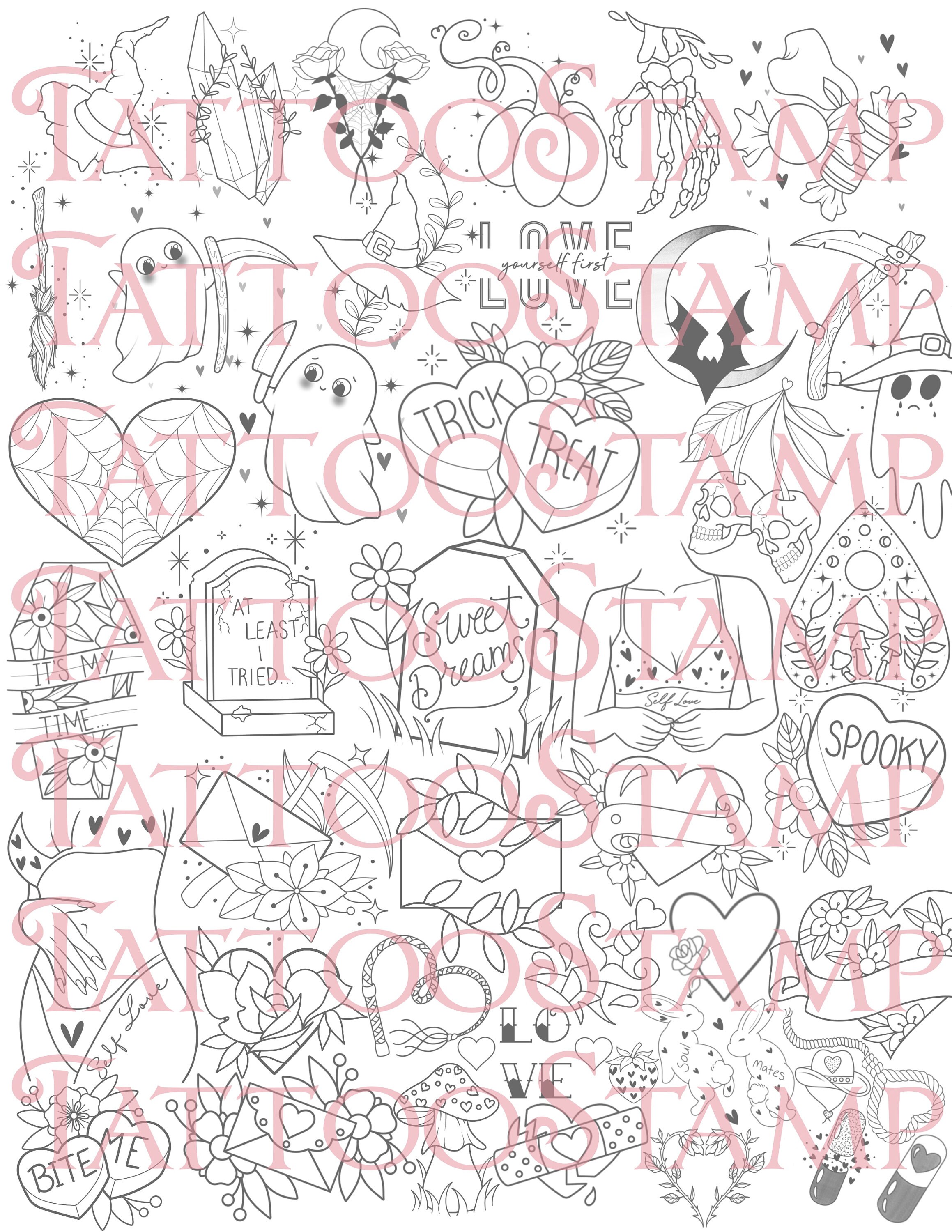 Holiday Tattoo Flash Procreate Stamps Valentines Day Procreate Brushes
