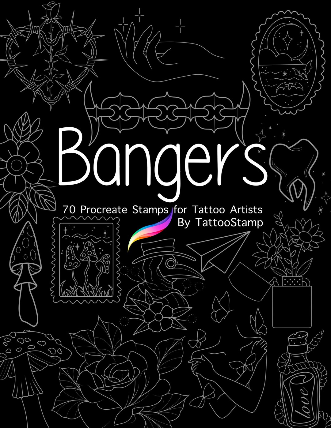 Procreate Tattoo Brush Set: American Traditional Flash Stamps (digital ...