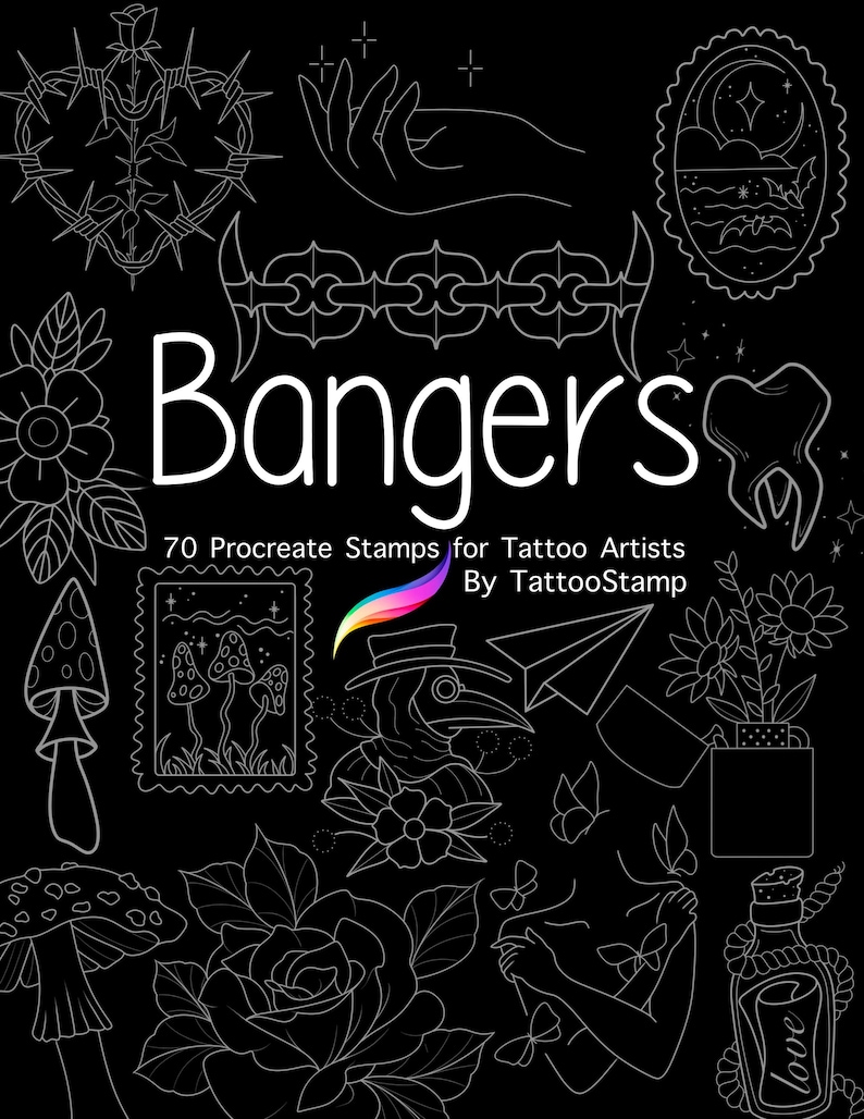 Procreate Tattoo Brush Set: American Traditional Flash Stamps (digital ...