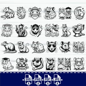 Ratten SVG, Ratten SVG, Maus Cricut, Ratte Clipart, Ratte Silhouette, Ratten Clip Art, hohe Qualität Ratte SVG, Sofort Download, Monogramm, Png, Vektor