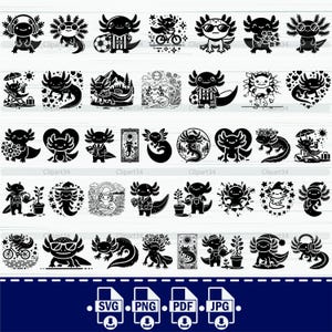 Axolotl SVG Bundle, Funny Axolotl, Floral Axolotlsvg, Axolotl Line Art, Cute Axolotl svg, Cute Axolotl png, Funny Axolotl svg, vector, pdf