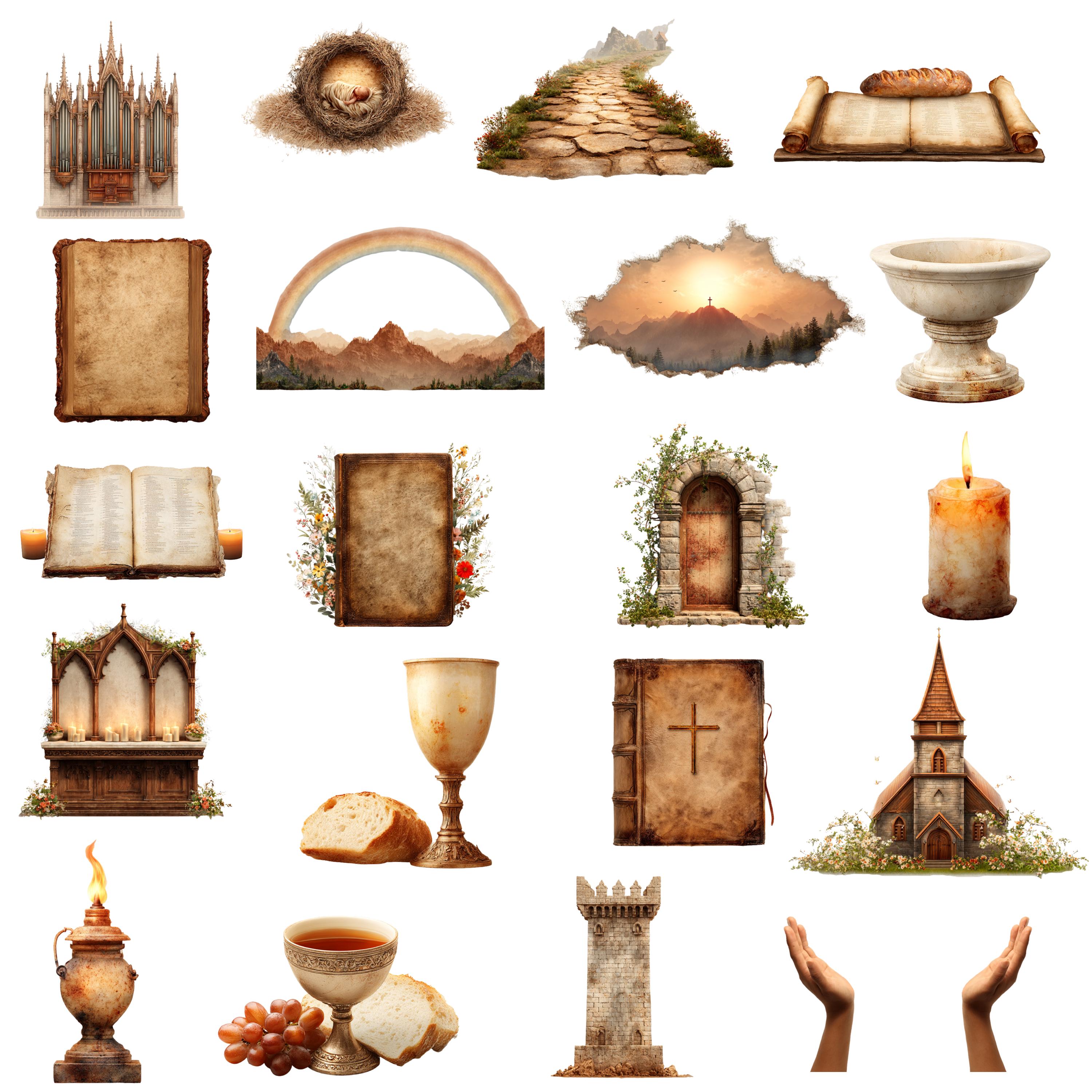 Christian Clipart Bundle, Bible Story PNG Set, Religious Graphics - Etsy