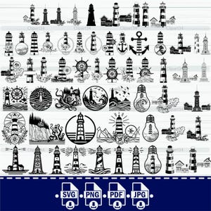 Vuurtoren Svg-bestand knippen, vuurtoren Png, Cricut Ocean Svg, zee Svg, vuurtoren silhouet, vuurtoren tshirt ontwerp, vuurtoren logo ontwerp,