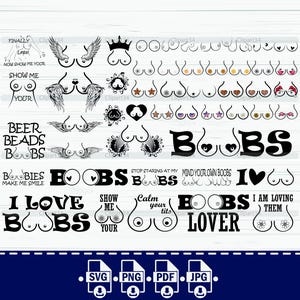 Boobs svg Bundle, Mädchen Boobs Clipart, Boobs Cut File für Cricut, Brüste svg, Mädchenpower, feminisim, sofort Download, Vektor, Silhouette,
