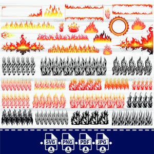 Fire Flame SVG, Fire Clipart, Fire Cut Files , Flames Cricut , Flames Svg, Fire Png, Flames Frame Svg, Fire Frame Svg, Flame Svg Bundle