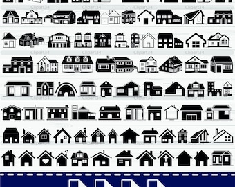 Huis silhouet SVG-bundel: Home clipart (digitale download)