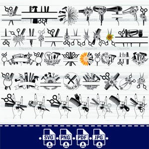 Hair Hustler SVG, Hairdresser svg, Hair Stylist svg, Hairdresser Tools, Split Hairdresser Cut file for cricut, silhouette, vector, Download,