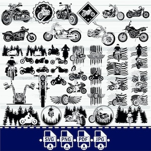 Motorcycle SVG Bundle,#2, Motor Bike Svg, US Motorcycle SVG, Motorcycle Clipart, Motorcycle Bundle, Motorcycle Files for Cricut, Tshirt Png,