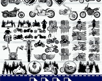 Paquete SVG de motocicletas: Imágenes prediseñadas de motocicletas, archivos Cricut (descarga digital)