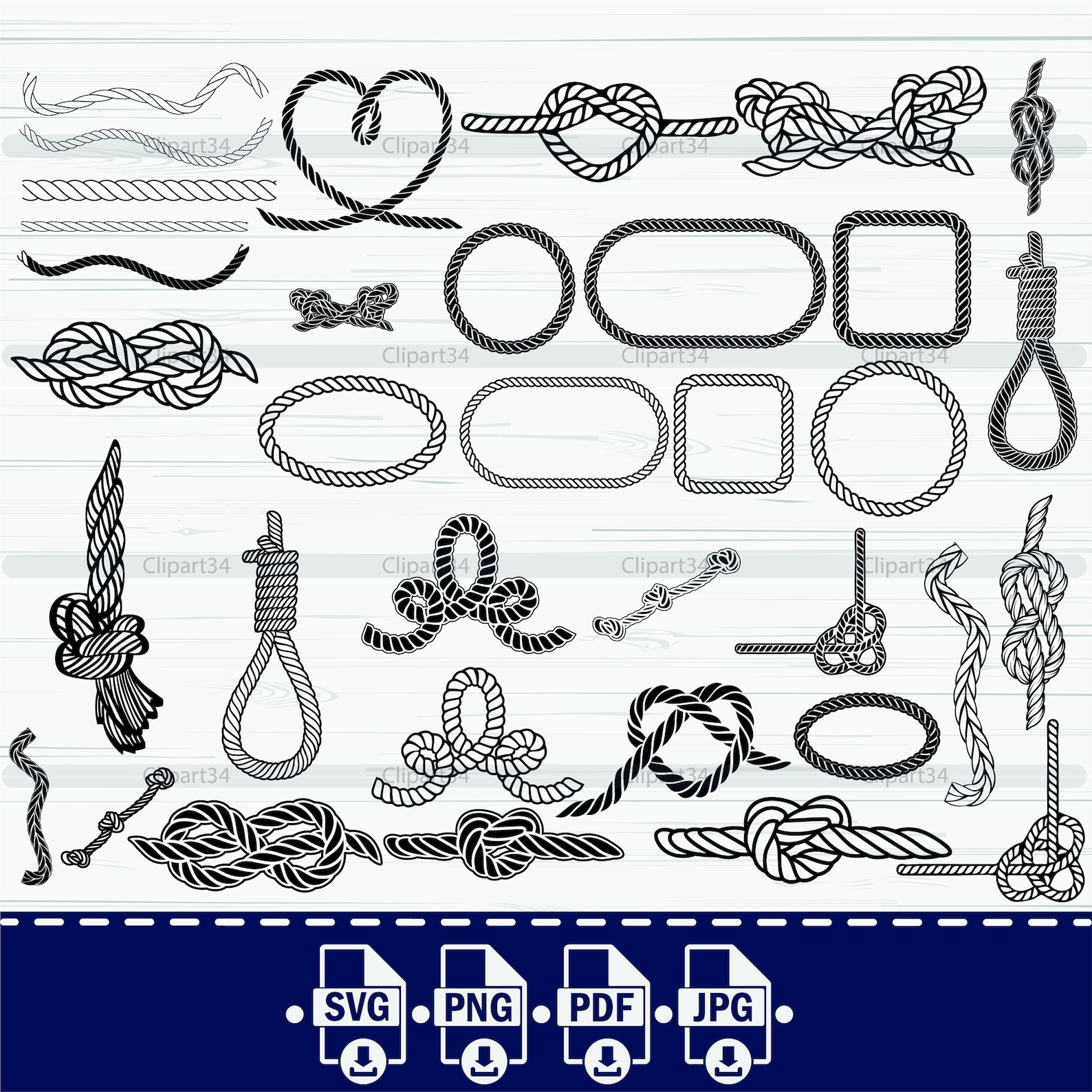 Rope Knot SVG Bundle: Lasso, Nautical, Circle (digital Download) - Etsy
