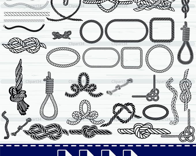 Rope SVG Bundle, Nautical Knot Svg, Rope Dxf, Rope Png, Rope Eps, Rope ...