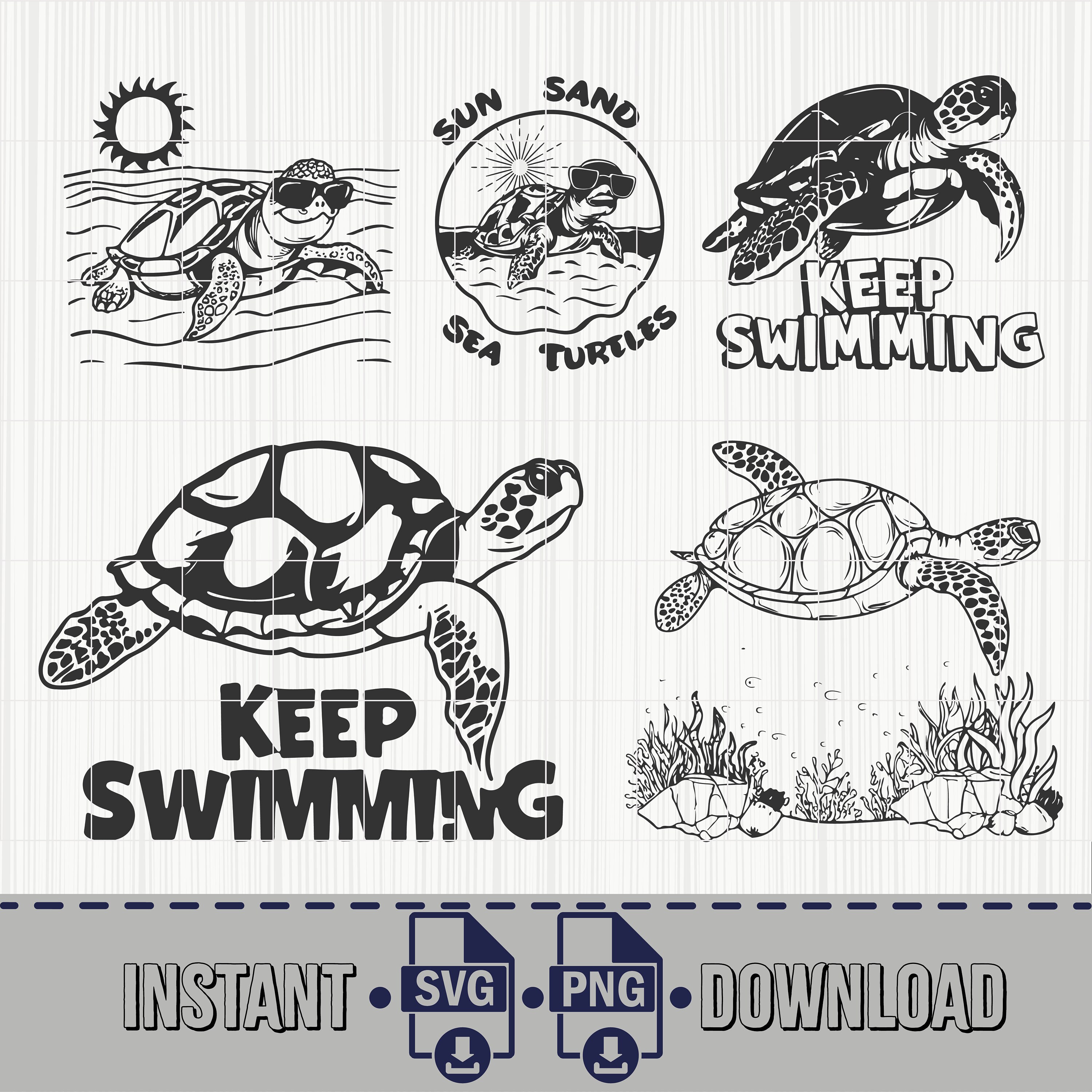 Turtle Svg Cut File for Cricut, Sea Turtle Clipart, Turtle Vector