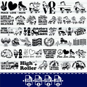 Roller Skates Svg, Floral Roller Skate Svg, skating Svg file, Retro svg, Cricut, Shirt, Skating svg, Silhouette svg,Cut files,clipart,vector