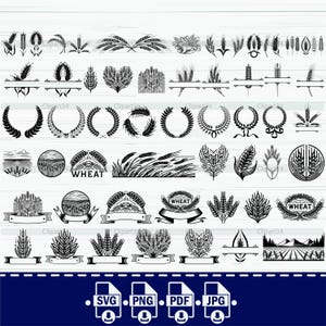 Tarwe gesneden SVG-bestand, graan Cricut, tarwe silhouet, granen SVG, tarwe clipart, tarwe Svg bundel, tarwe vector, tarwe print, Instant Download