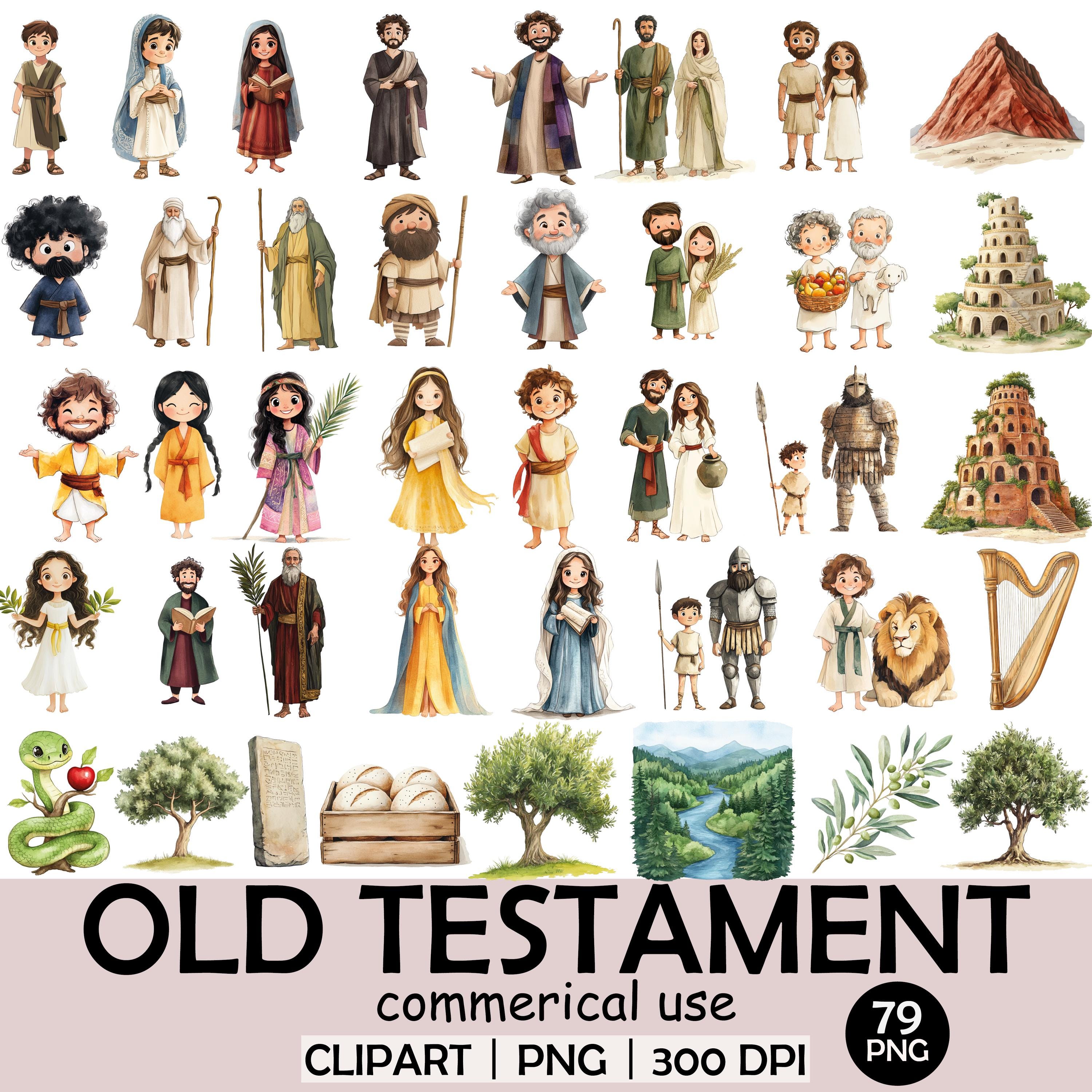 Old Testament Bible Clipart | 79 PNG | Christian Characters & Bible Scenes | 3125x3125 px | 300 DPI | Transparent Background