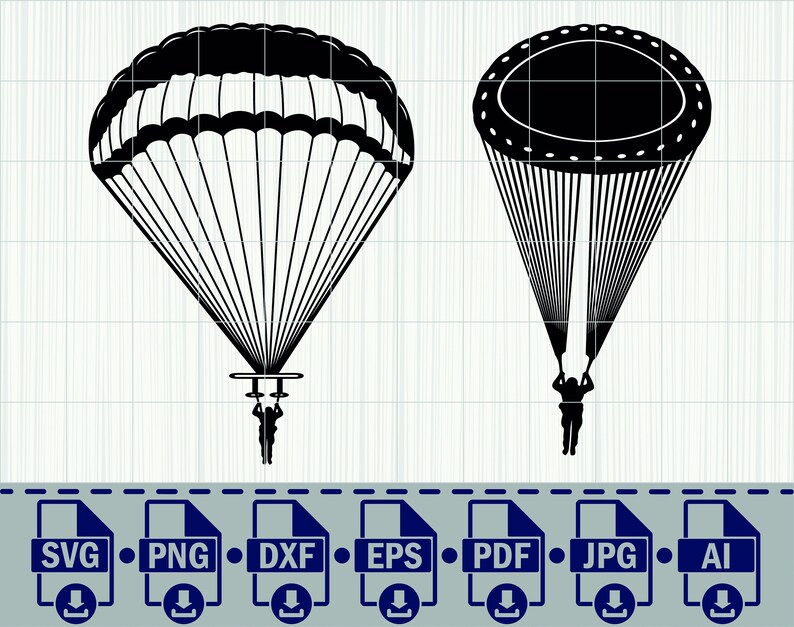 Parachute Svg Bundle Skydivers Svg Paragliding Svgparachute Etsy
