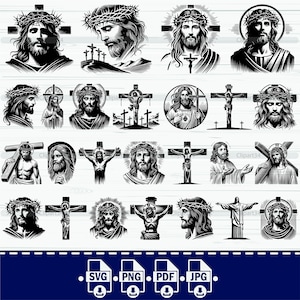 Jesus Christ Bundle, Jesus Christ SVG,  Jesus Christ Png, Jesus Christ Vector, Christian Svg, Catholic Svg, ReligionSvg, Jesus Silhouette