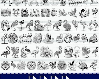 Flamingo SVG Bundle: 63 Designs, Commercial Use (Digital Download)