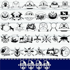 JAGD SVG Bundle, Jäger SVG, Hirsch Jagd SVG, Jagd Clipart, Jagd Schnittdateien für Cricut, Fasan Jagd SVG, Bären jagen svg, png