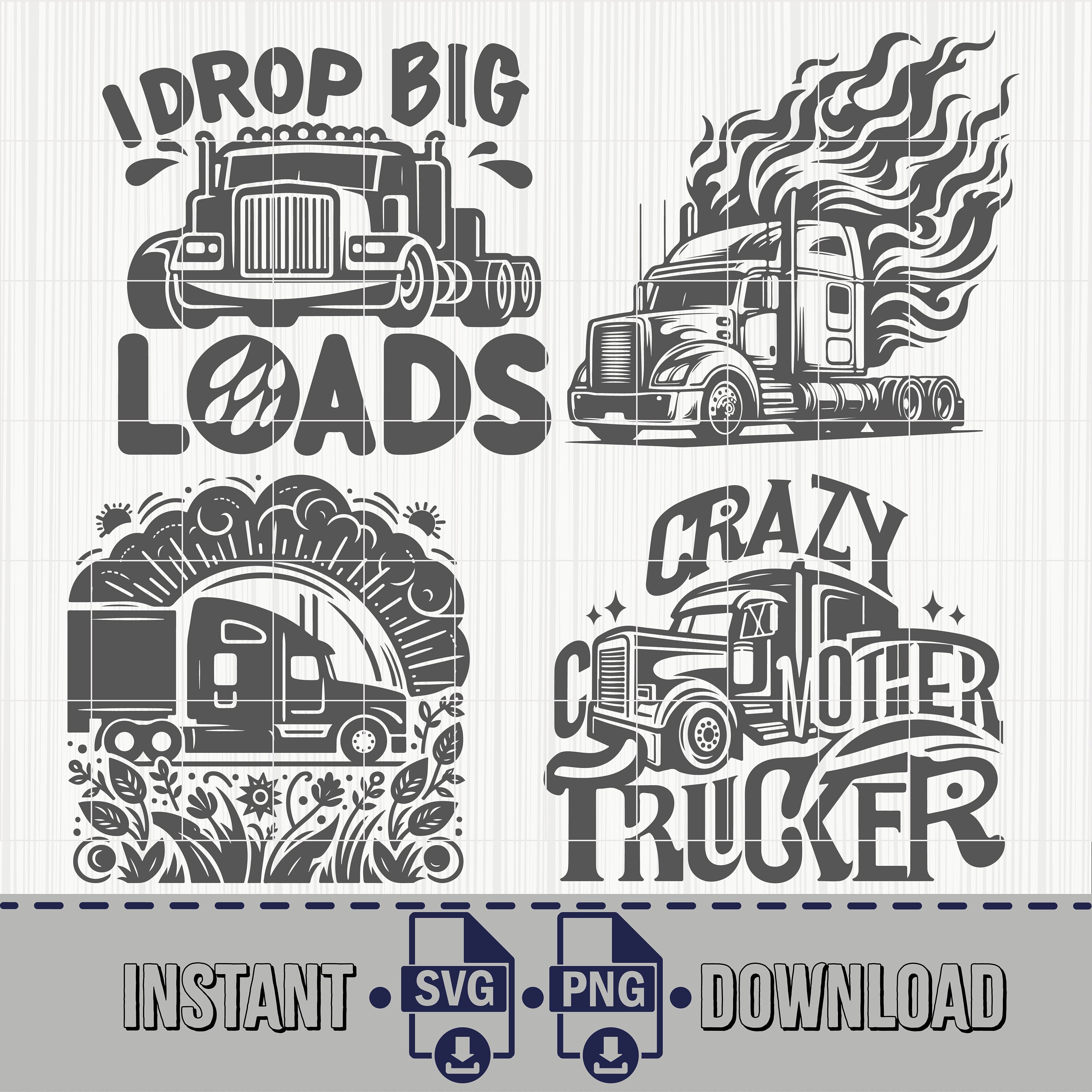 Semi Truck Digital Downloads, Semi Truck Svg, Truck Svg, Big Truck Svg, Semi Truck Stencil ...